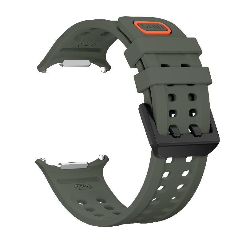 Official Style Silicone Watch Bands for Samsung Galaxy Watch Ultra 2 1 Solid & Two-Tone Set Hollow Breathable Silicone Straps
