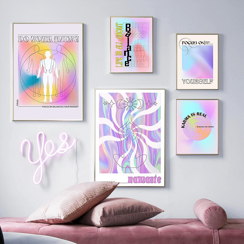 Abstract Gradient Color Block Human Body Quotes Wall Art Canvas Painting Nordic Nude Poster Print Picture Living Home Room Decor