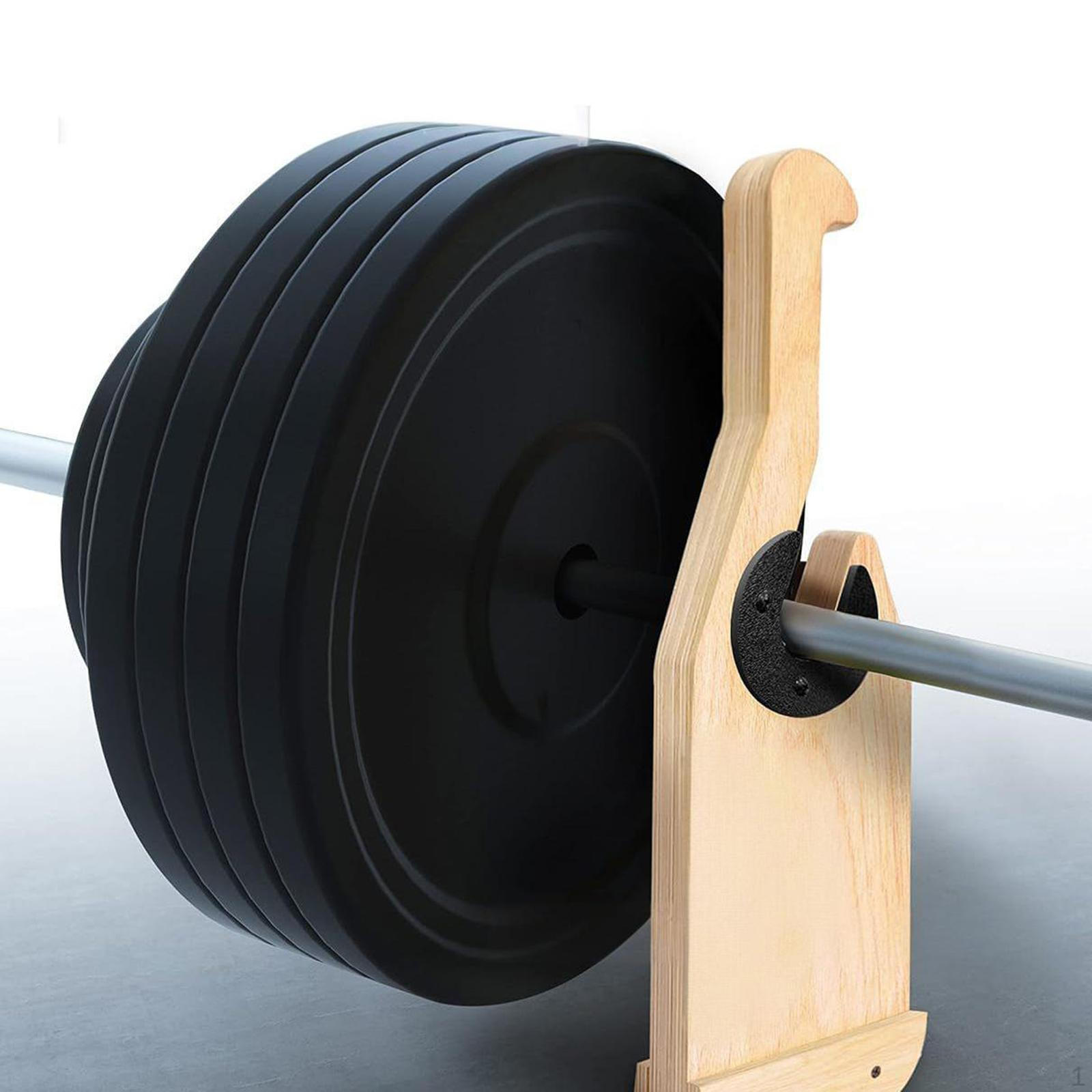 

Wooden Deadlift Barbell Jack Stand with Groove Accessory Portable for Loading Unloading Labor Saving