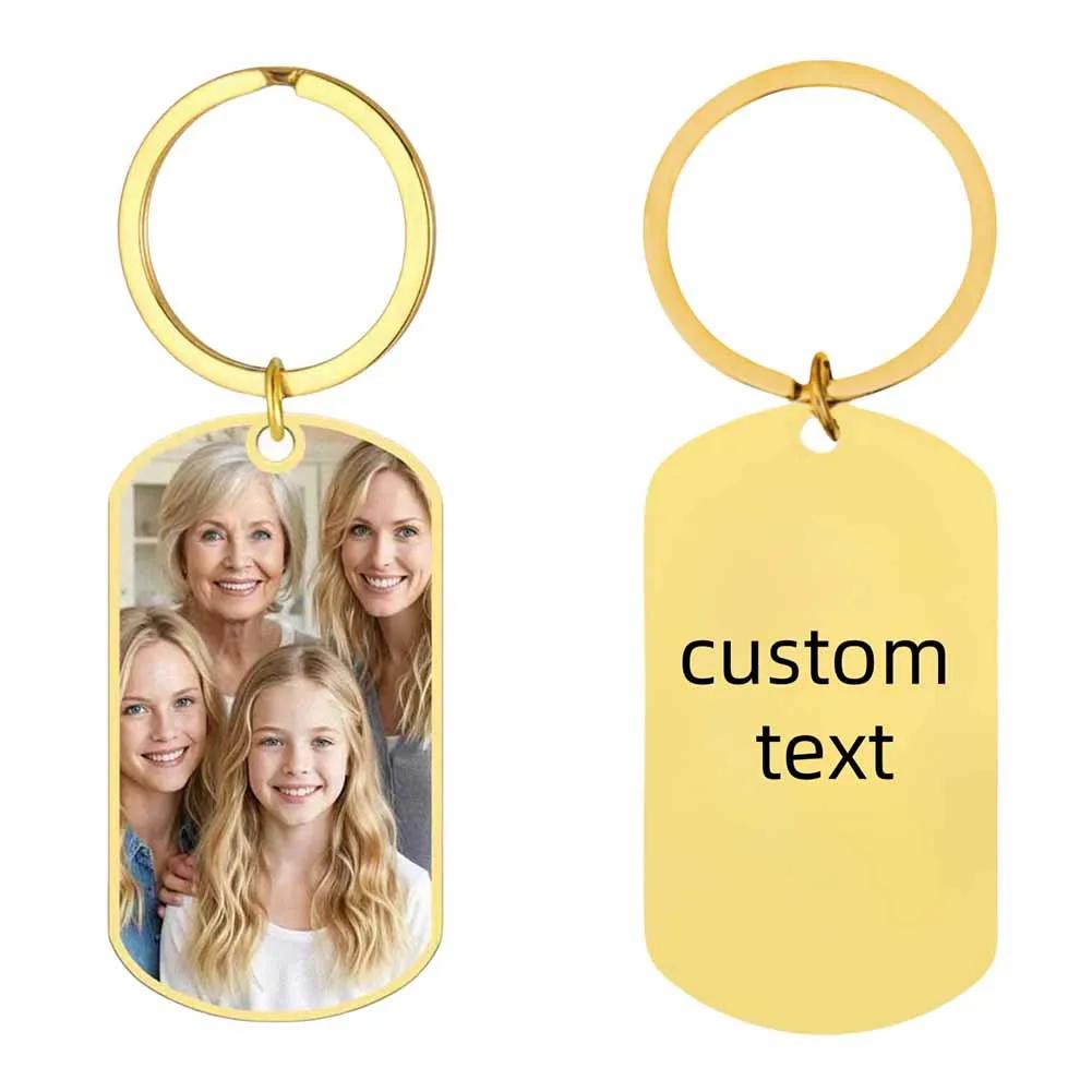 Amaxer Custom Keychain Double Sided Personalized Picture Text Keychains Engraving Photo Key chains Gifts for Women Boyfriend
