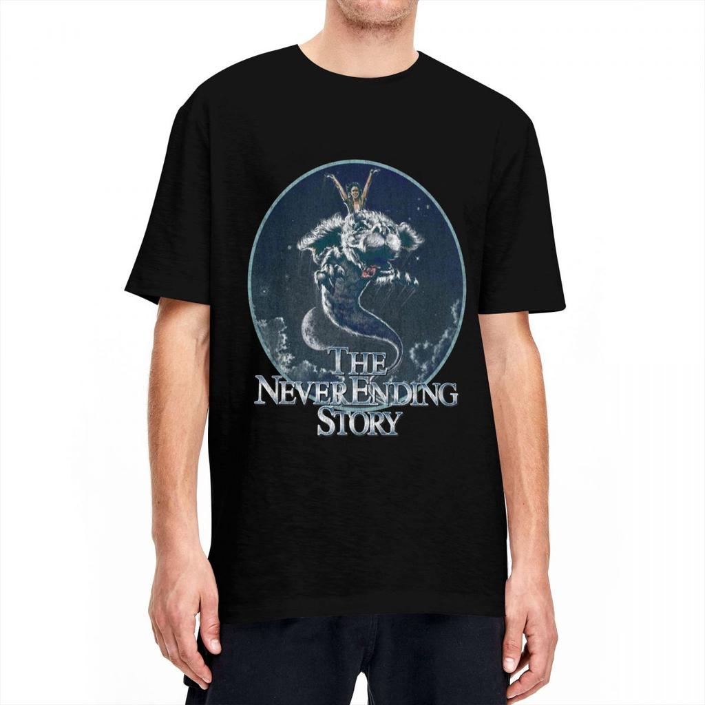 Men TShirt The Neverending Story TShirts Fashion Falkor Beach Tee Shirt Y2K Fun Printed Cotton Clothes Plus Size 6XL
