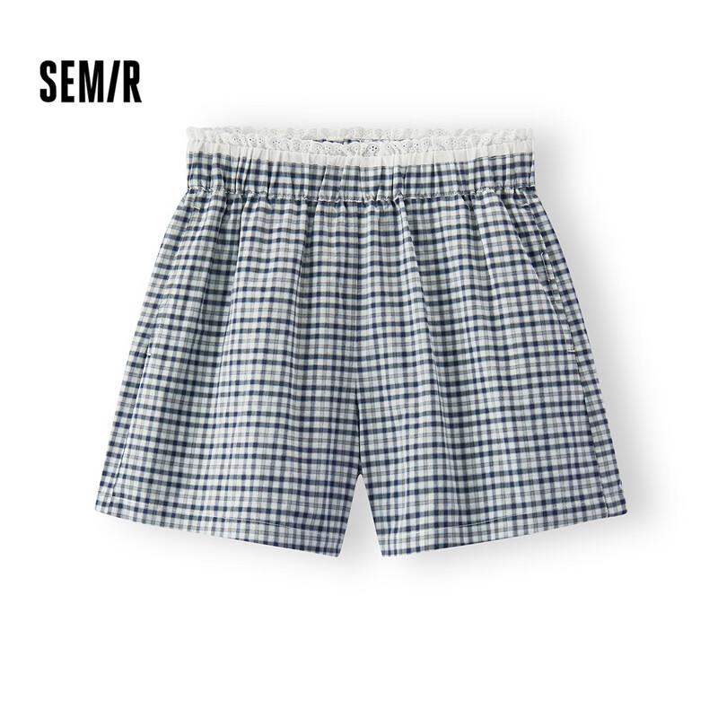 

Женские летние клетчатые шорты Semir с контрастными вставками, повседневные XS