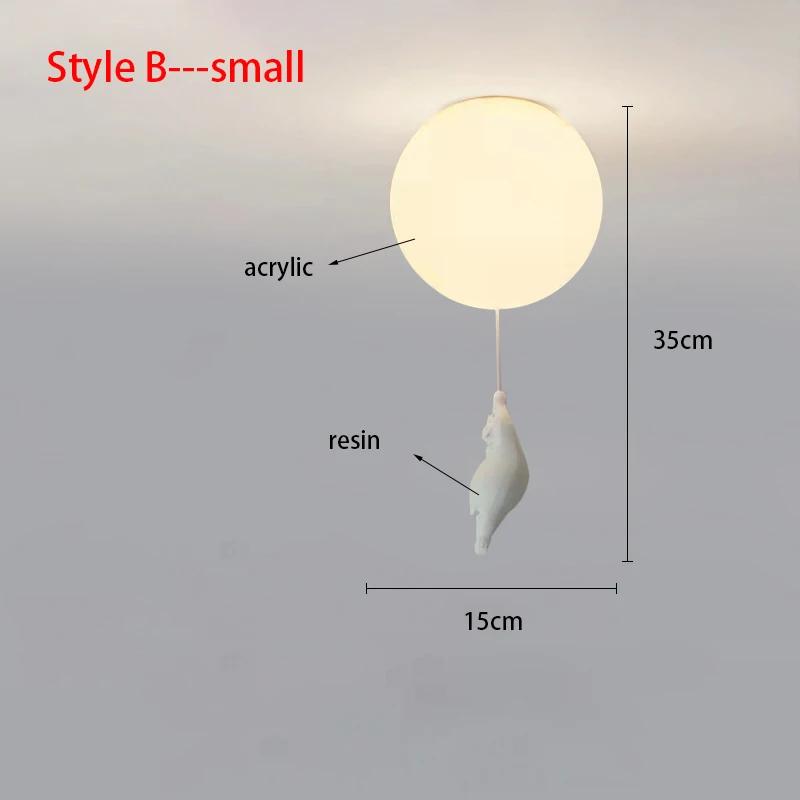 Modern Acrylic Spherical Cartoon Bear Resin Small Animal Bedroom Ceiling lamp Children's room Chandelier Corridor Ceiling Lamp