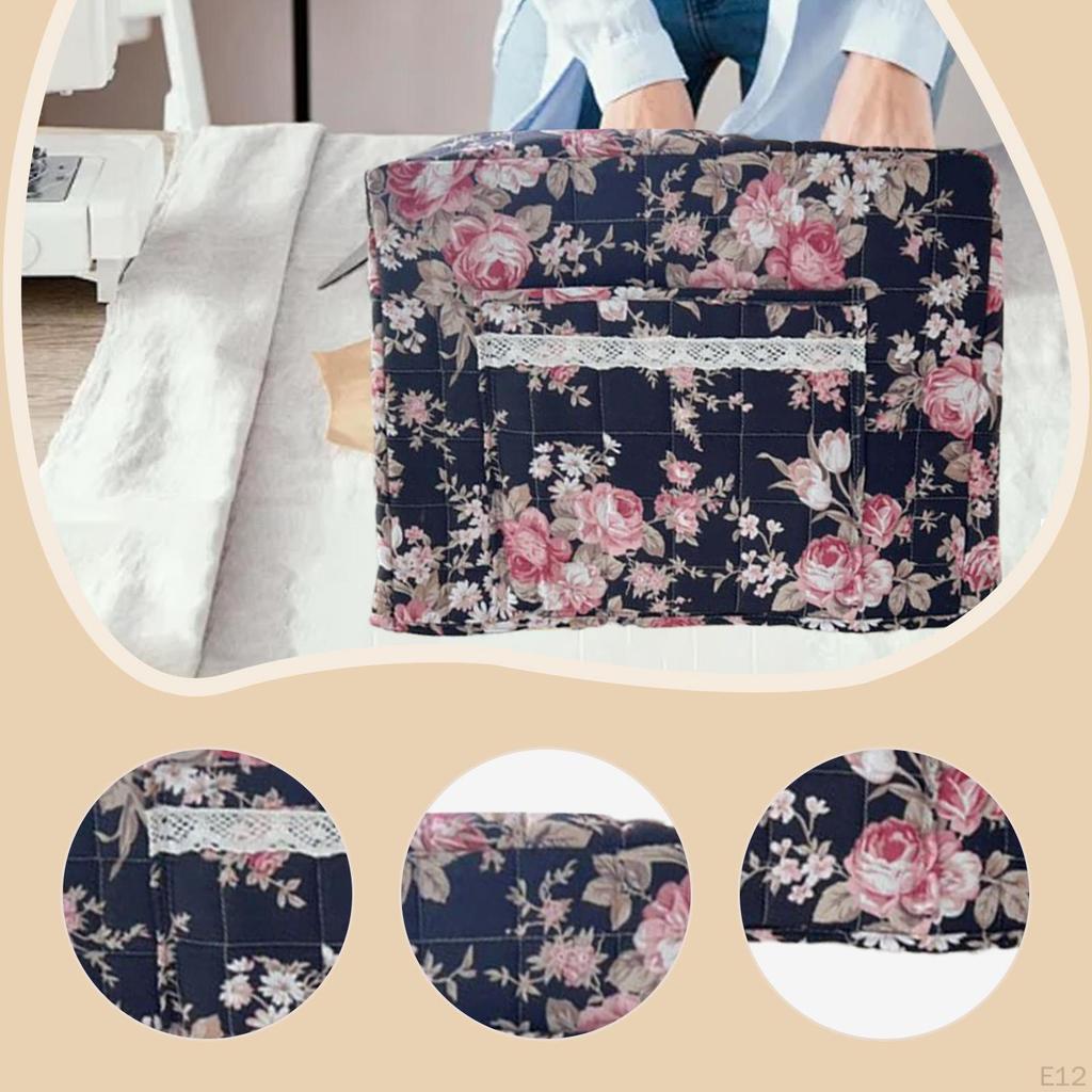 Cover for Sewing Machine, Elegant Tool Storage Bag with Floral Print And Pocket.