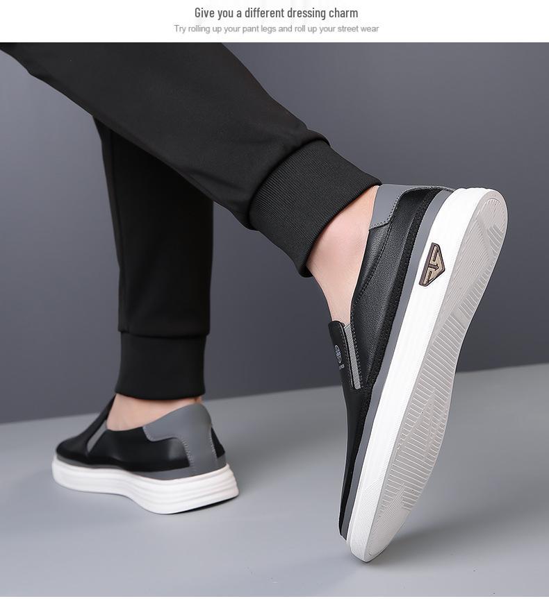 2025 Summer Slip-On Plus Size White Loafers: Non-Slip Soft Sole Casual Shoes for Middle-Aged Men