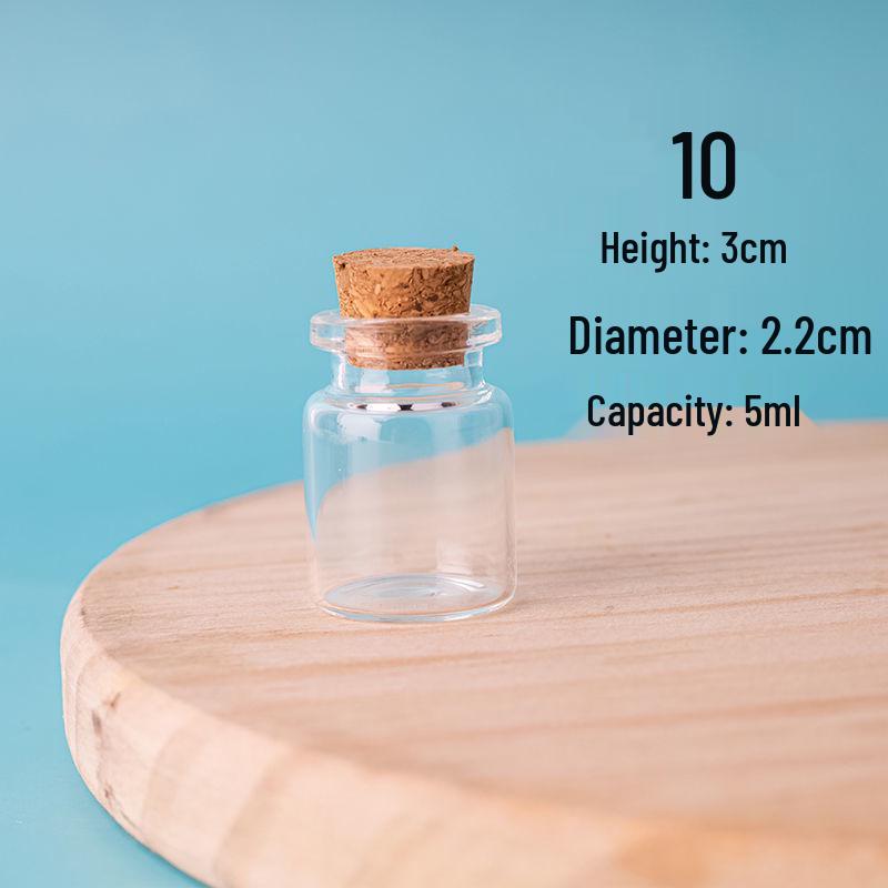

Clear Glass Mini Bottle for Hydroponics and Flower Growing, with Cork and Drifting Features Without cork