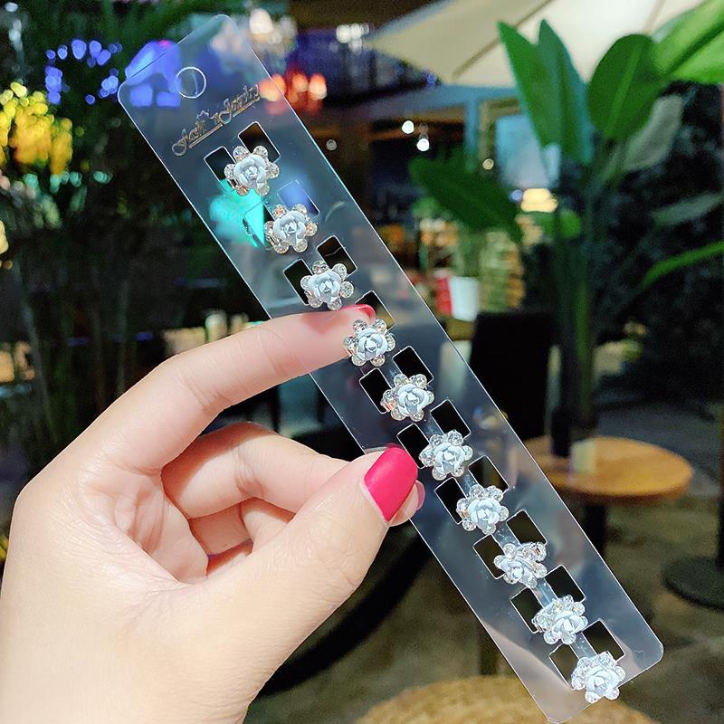 Princess Crown Baby Clip Hairstyle Children's Pearl Rhinestone Bean Buckle Hairpin Children's Girl Disc Hair Small Buckle Grab