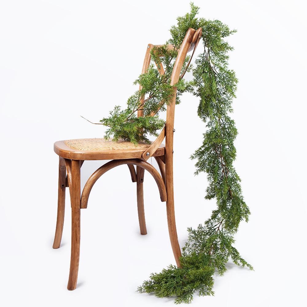 American Christmas Decoration Soft Glue Pine Cypress Leaves Pine Leaf Simulation Door Hanging Simulation Rattan Wall Hanging