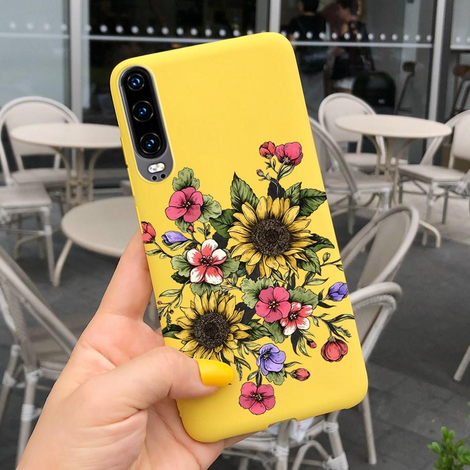 P30 Lite Case Fashion Flower Pattern Phone Case For Huawei P30 P 30 P30Lite 2020 MAR-LX1M Shockproof Bumper Soft TPU Funda Coque