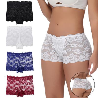 Mutandine da donna a vita media, Pantaloncini di sicurezza, Intimo in pizzo trasparente, Mutandina trasparente e confortevole #828