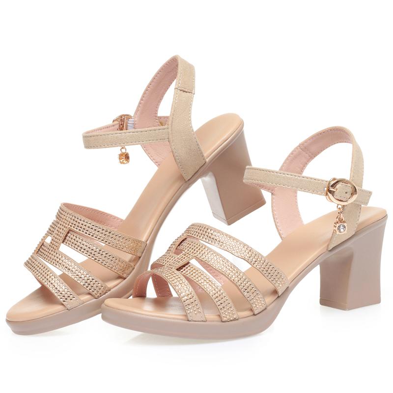 Fashion AIYUQI  Women's Sandals Summer 2025 New Thick Heel High Heels Female Large Size Roman Sandals For Women
