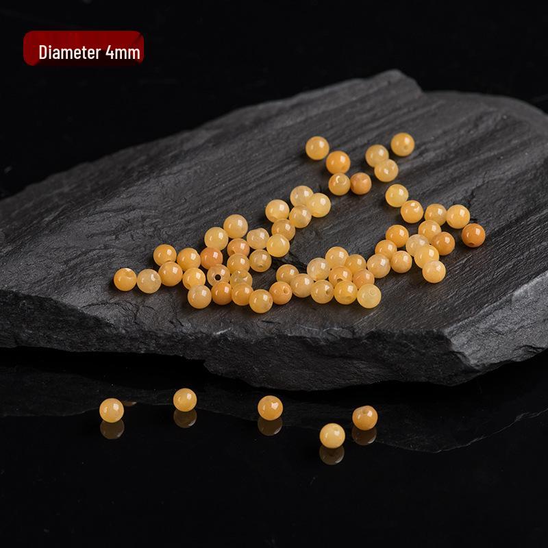 

Натуральные бусины из золотистого шелкового нефрита: Желтые бусины из ледяного жадеита Гоби ручной работы для DIY аксессуаров