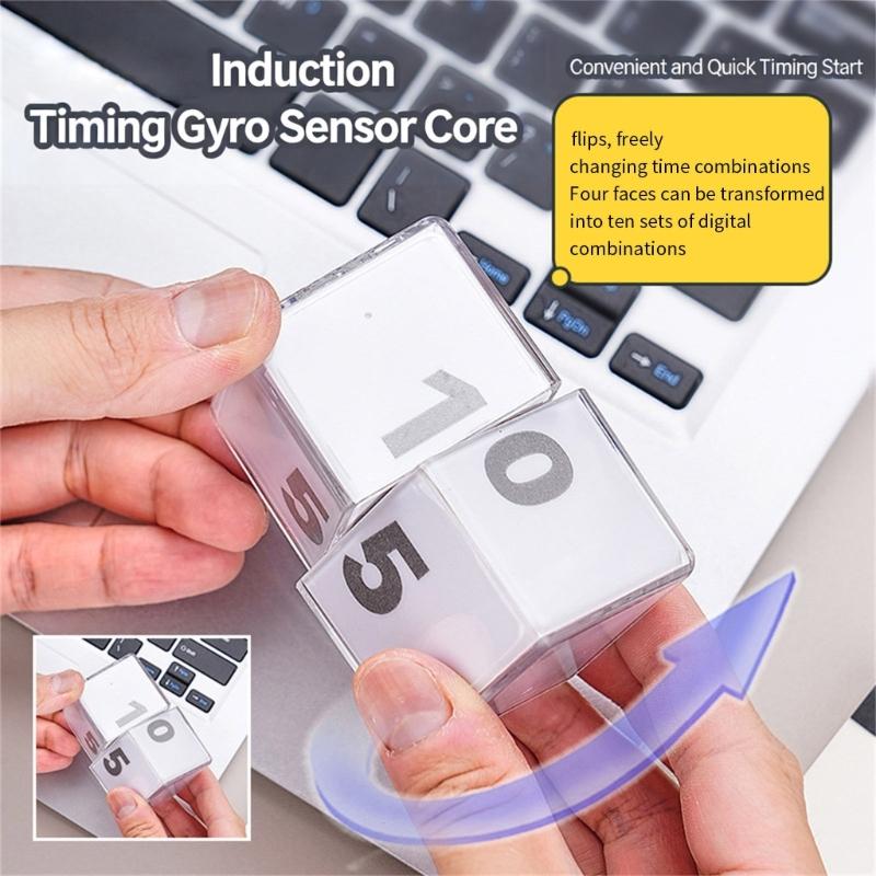 Gravities Activated Electronic Timer Cubes Automatic Detection Accurate Timing Large Digital Display with 10 Presets Time