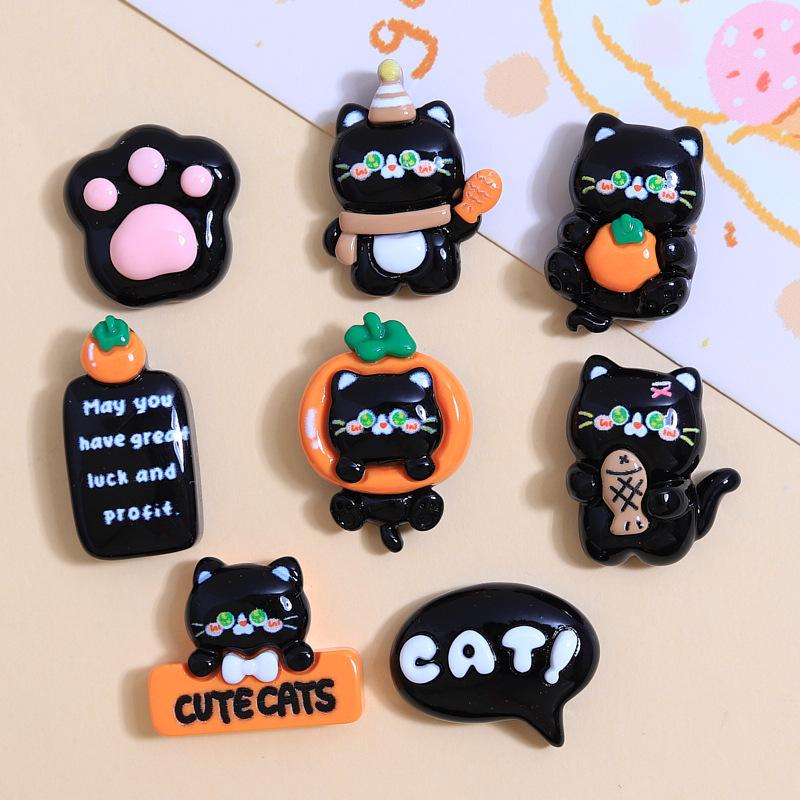 Dark Orange Cat Resin DIY Jewelry & Shoe Buckle Accessories