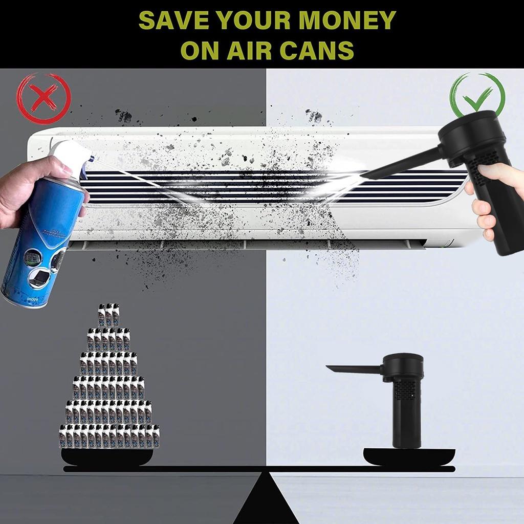 Portable Car Vacuum Cleaner Compressed Air Duster 40000RPM Electric Air Blower for Keyboard Computer Seat Device Cleaners 2-In-1