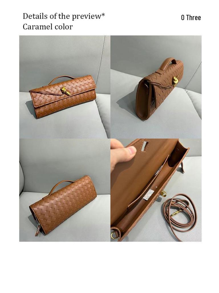 Sac à bandoulière de soirée élégant en cuir de vache tressé 2024