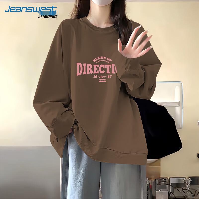JEANSWEST Women's Round Neck Graphic Sweatshirt