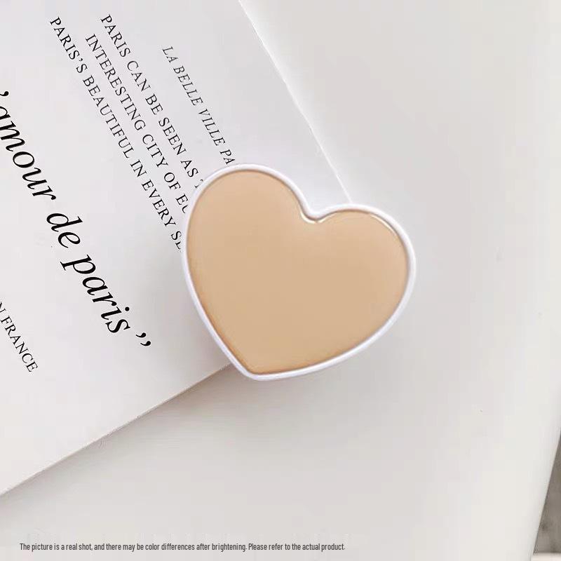 Airbag Heart-Shaped Retractable Phone Holder - Creative Solid Color Gift with Logo