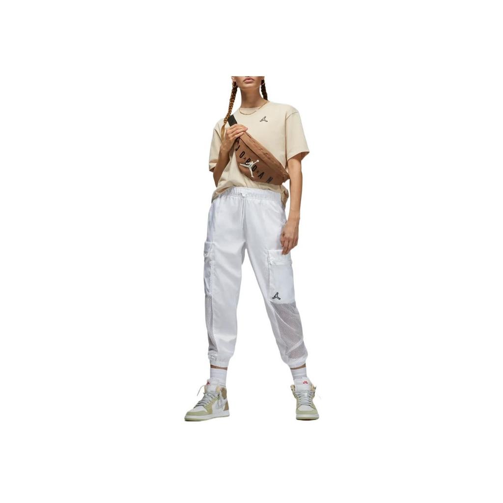 Jordan Casual Breathable Patchwork Tapered Sports Pants Autumn Women Pants White DO5055-100