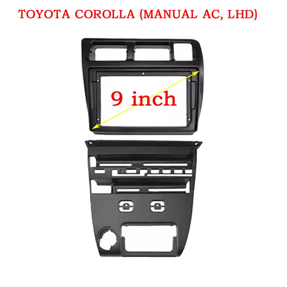 2 DIN 9 Inch Car Fascia Radio Panel for TOYOTA Corolla Sprinter 1991-1997 Manual AT A/C Dash Kit Facia Console Adapter