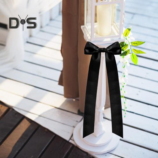 6 Pcs Candlestick Bow Decor Large Candle Holder Ribbon Bows Dining Table Centerpieces for Gift Wrapping Wedding Bridal Shower Bachelorette Party Decor