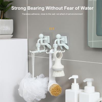 1 Set Hängehaken, wandmontierter drehbarer Kleiderbügelhaken mit 6 Haken, stanzfrei, selbstklebender Aufbewahrungshaken für Küche, Badezimmer