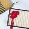 Crystal Beads DIY Decor Accessories Tassel Details 3D Fabric Flowers  For Dress
