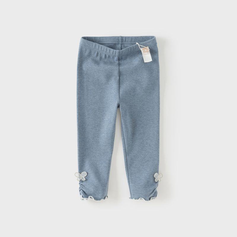 David Bella Girls  Antibacterial Leggings 2026 Spring New Style Baby Class a Pants Children s Stylish Tight Pants Denim Blue [Ready Stock] 110