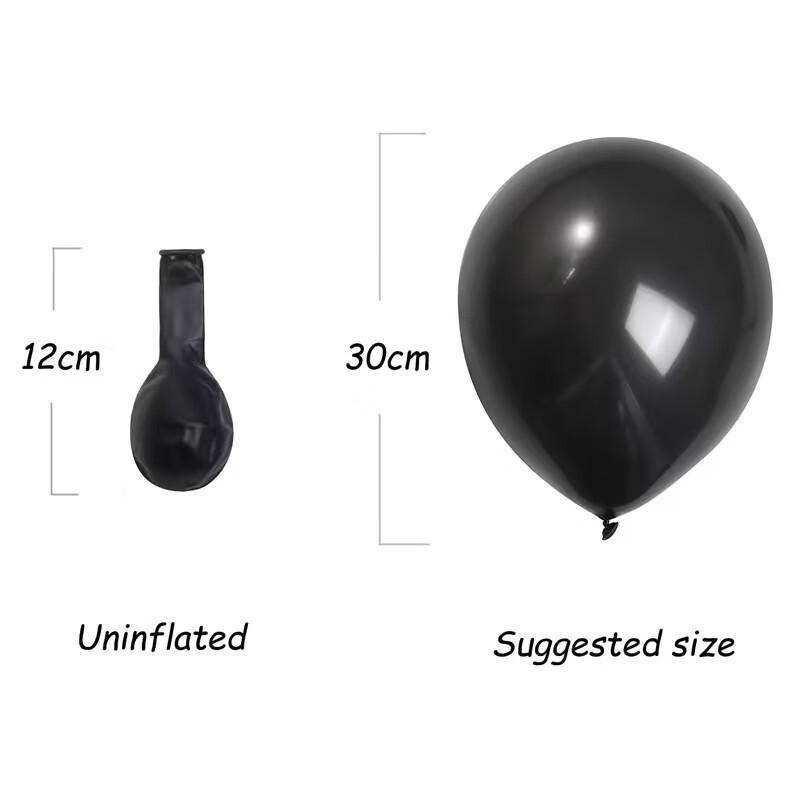 Matte Black Latex Party Balloons
