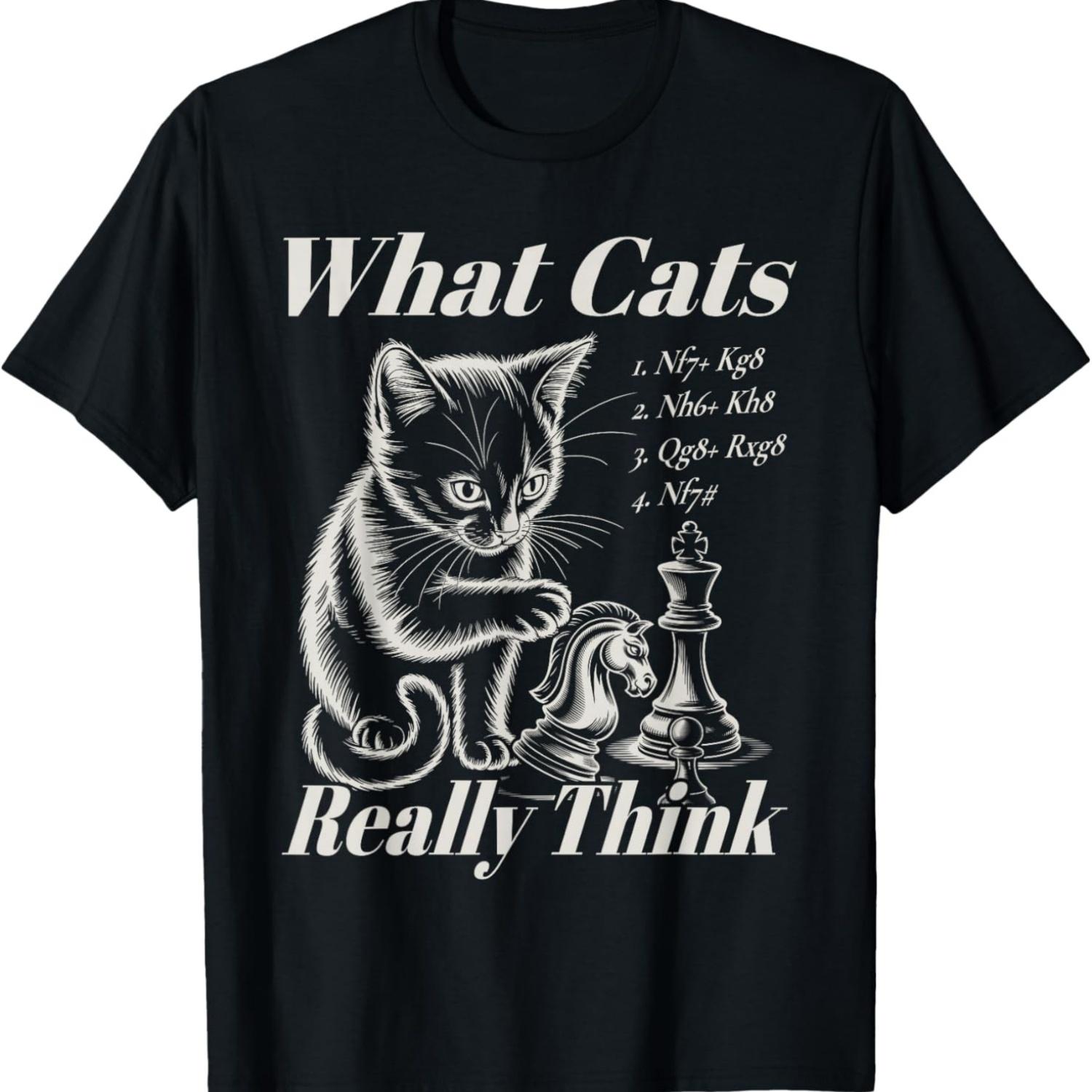 Funny Cat Chess Strategy What Cats Really Think T-Shirt S чёрный