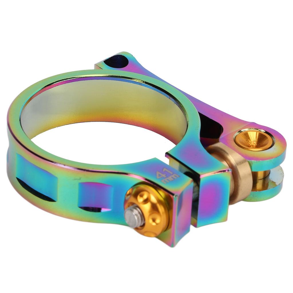 Bicycle Seatpost Clamp 41mm Bike Aluminum Alloy Quick Release Seatpost Collar for 33.9mm Seatpost Clamp Colorful