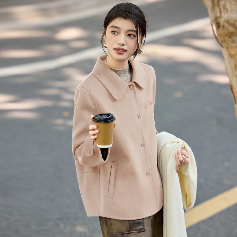 Bailuyu Women's 100% Wool Double-Faced Short Coat