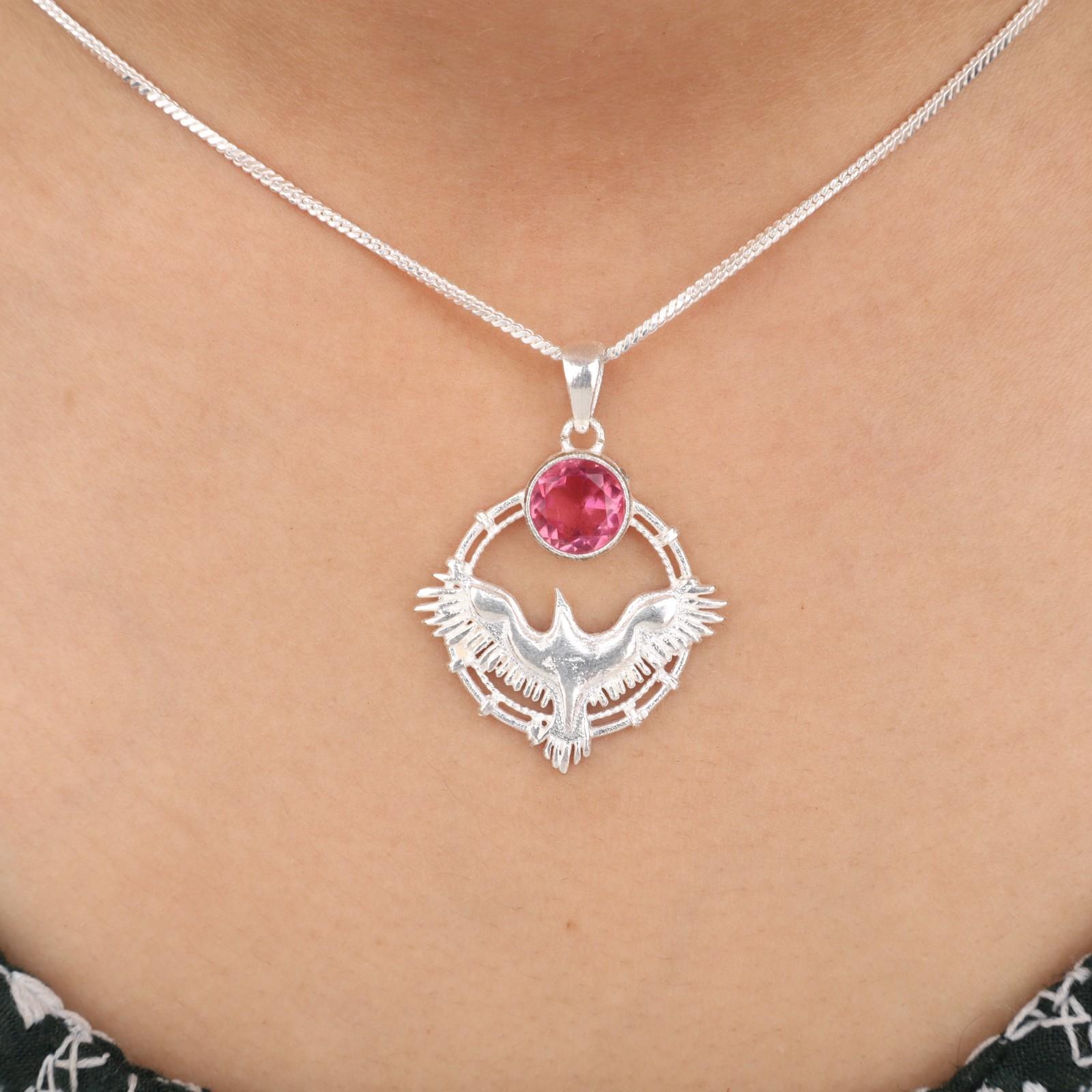 

Pink Tourmaline Gemstone 925 Sterling Silver Jewelry Handmade Pendant 1.43 Gift CP-38-7