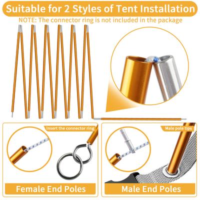 Aluminum Alloy Tent Poles 360CM/430CM Camping Tent Rods 11/13Section Camping Essential Accessories