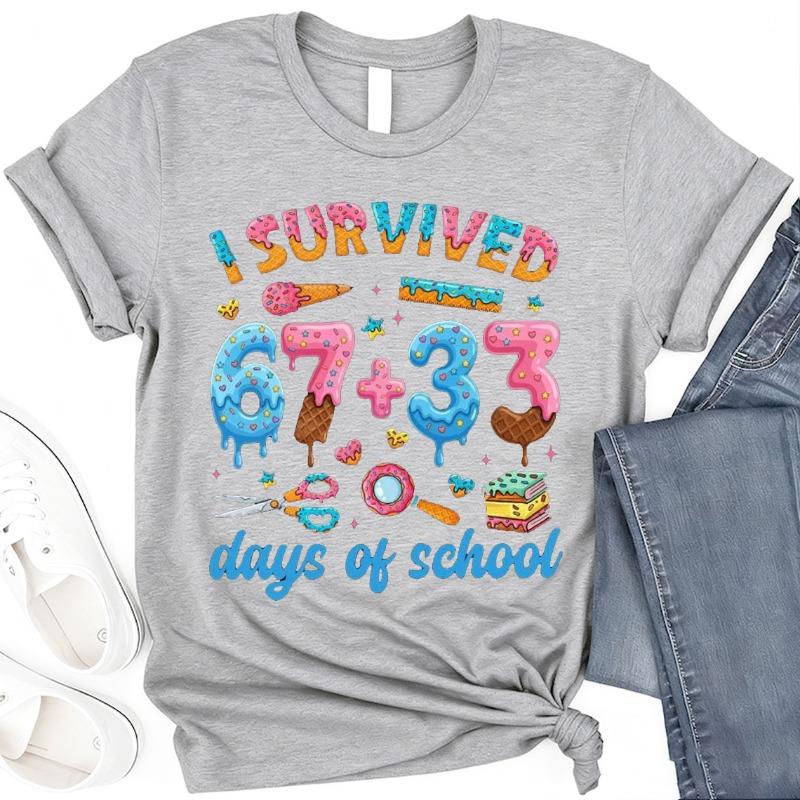 I Survived 6733 Days of School Shirt 100 Days School Tee Funny Student School Sweatshirt Cute Classroom 100th Day Shirt
