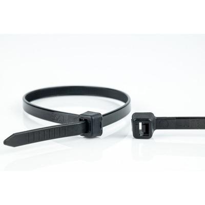 Black Cable Ties 250x7.6mm, 100 Pieces, UV Resistant