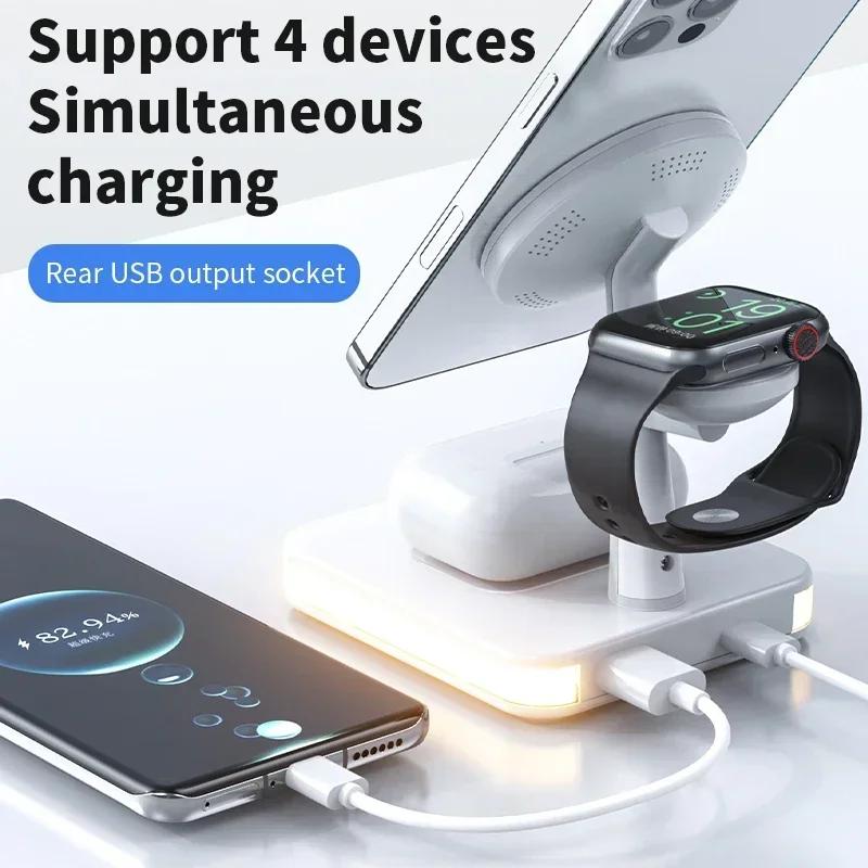 30W 3 in 1 Wireless Magnetic Fast Chargers Stand For iPhone 15 14 Pro Max Mini  Dock Station For Airpods Pro/Apple watch