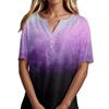 Women's T Shirt Tee Print Button Short Sleeve Daily Weekend Fashion Basic V, Neck Regular Top