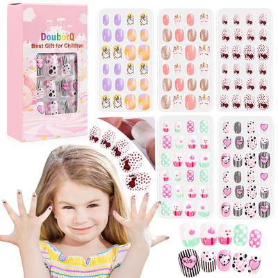 120 sztuk/zestaw Śliczne Fałszywe Paznokcie Tipsy na całą okładkę dla dzieci DIY Nail Art Kids Gift