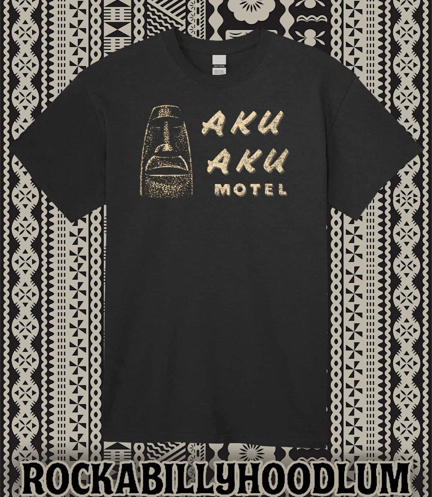 Ретро Тики Арт Футболка Футболка Бар Кружка Ресторан Аку Аку Мотель Полинезийский S