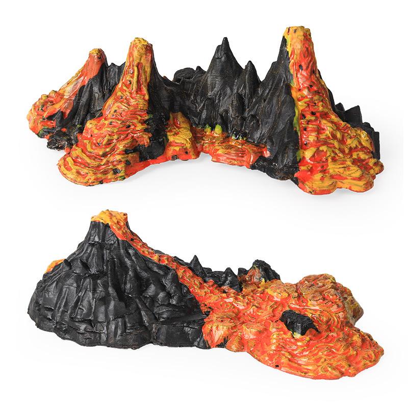 Kids' Volcano Model with Dinosaurs & Animal Scene – Sandbox, Fish Tank, or Desk Decoration