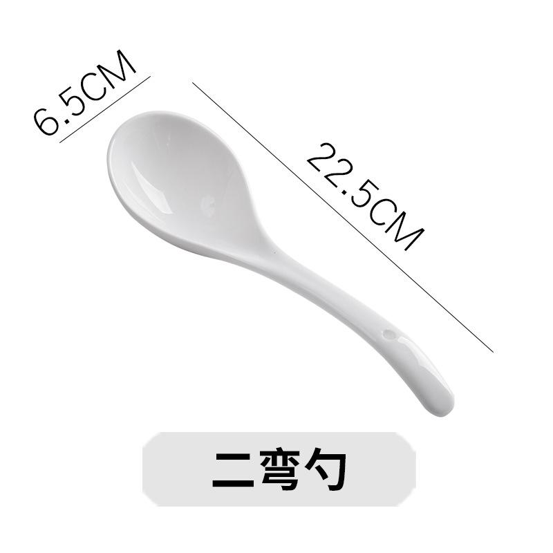 Ceramic Large Soup Spoon Long Handle Serving Spoon Porridge Ladle Home Kitchen Dinnerware 1pc белый