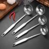 304 Stainless Steel Large Soup Ladle, Long Handle Skimmer, Porridge, and Congee Spoon for Household Use