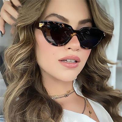 Retro kočičí oko pro ženy luxusní sluneční brýle módní značky gradientní trendy leopard čajové sluneční brýle odstíny UV400