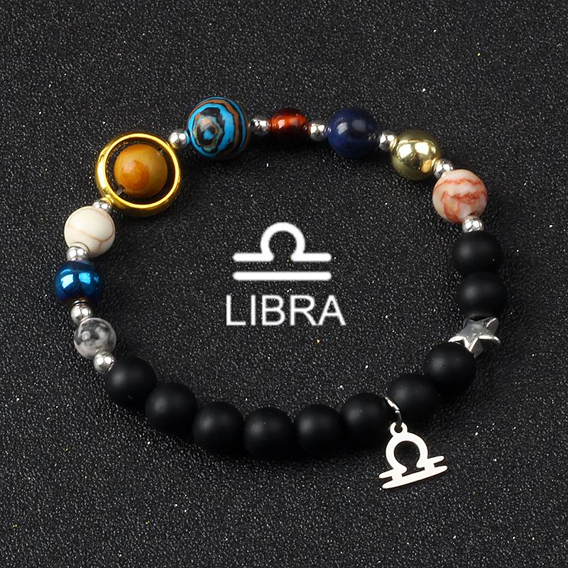 Solar System Galaxy Planets Bracelets for Women Women Zodiac Virgo Cancer Leo Libra 12 Constellation Charm Bracelet Jewelry Gift