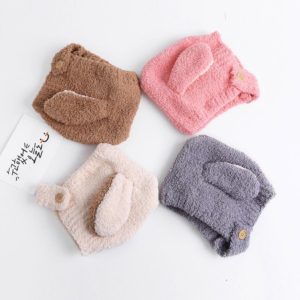 Winter Warm Hat Cartoon Style Cute Ear Design Plush Caps for Infant Boys Girls