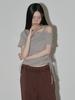 SWAYGLOW Eyelet Strap Off-Shoulder T-Shirt (Be)