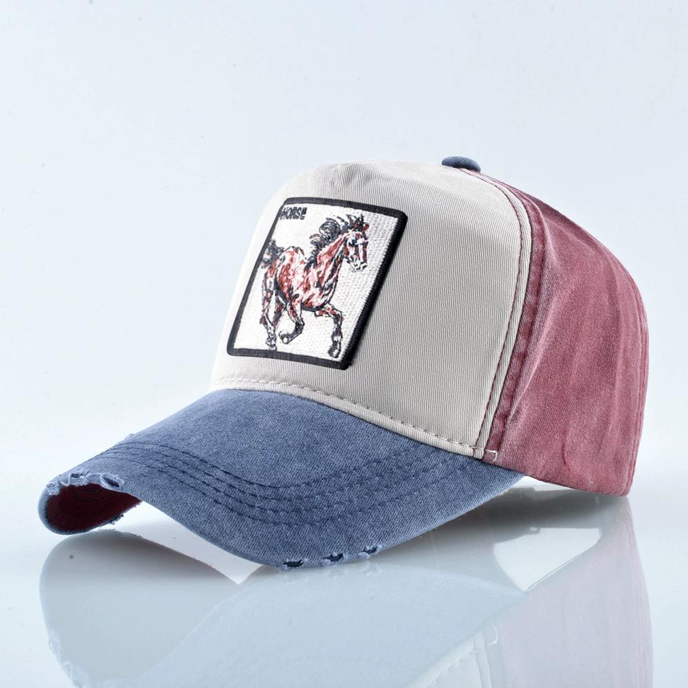 Cap With Embroidery Animals Patch Men Snapback Hip Hop Dad Hats Women Four Seasons Adjustable Visor Cap Vintage Denim Baseball Minimalist