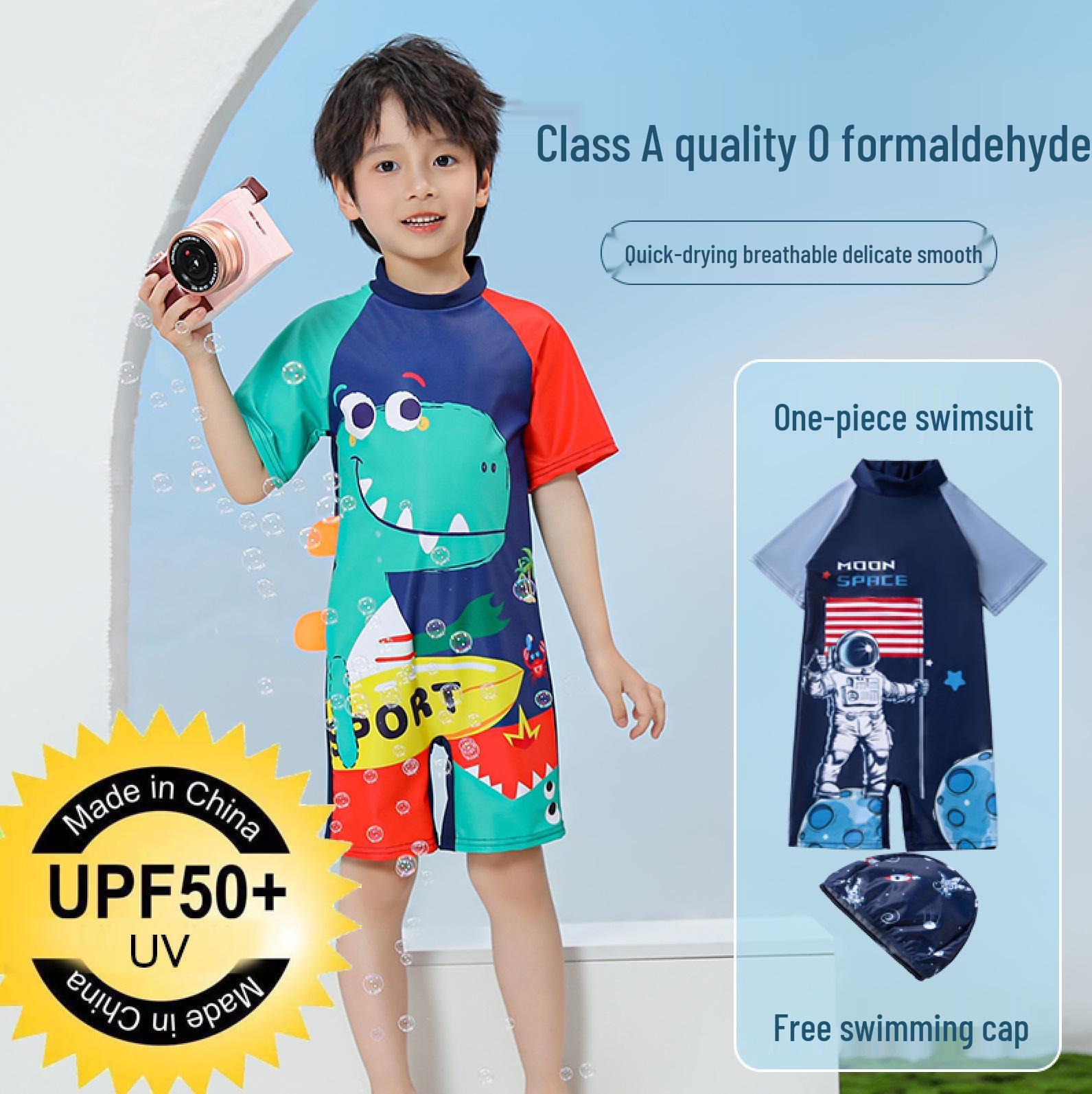 

Children s Cartoon One-Piece Swimsuit - Quick-Dry, Sun Protection for Boys XXL