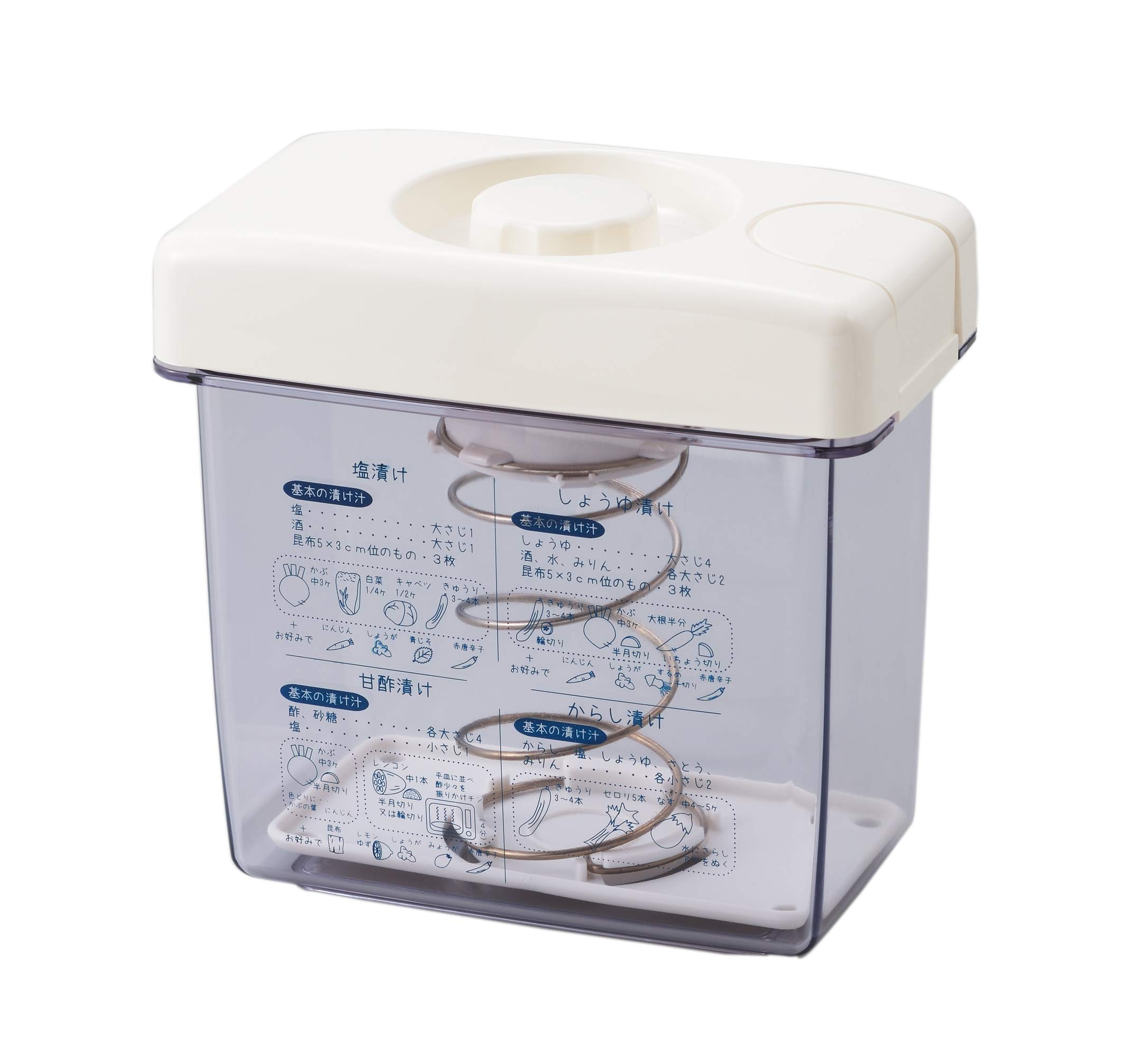 

Castle Enterprise Yoshikawa New Kitchen Basic Compact Pickling Container, White, Gift Wrapping Available, Made in Japan, 929639